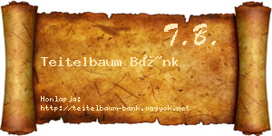 Teitelbaum Bánk névjegykártya